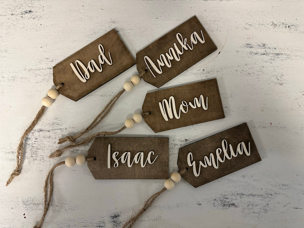 Personalized stocking tags