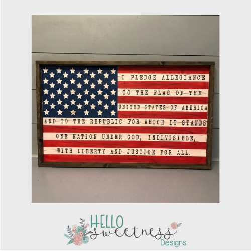 american flag sign with pledge of allegiance - Hello Sweetness Designs