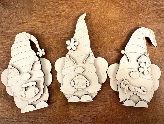 Blank bumble bee Gnomes